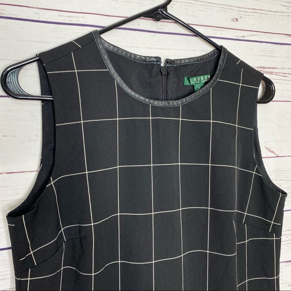 Ralph Lauren Black & White Grid Sleeveless Dress Size 6 Small - Picture 4 of 8